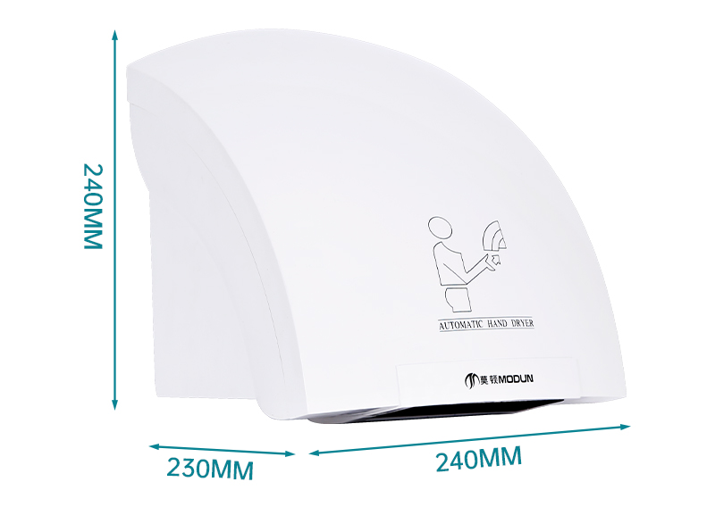 Secador de manos automático eléctrico clásico de montaje en pared activado por sensor Modun de 2000 W para uso doméstico y hotelero