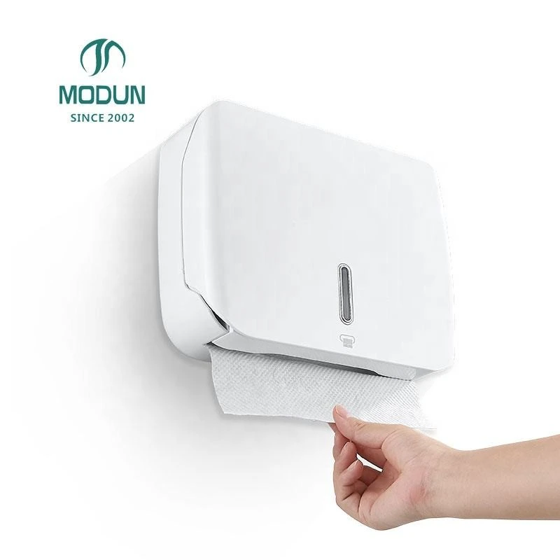 Soporte de toallas plegable en C intercalado, dispensador de toallas de papel con cerradura de pl&aacute;stico, dise&ntilde;o tradicional montado en la pared, uso dom&eacute;stico y hotelero 3010
