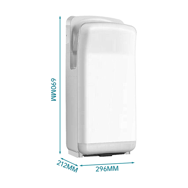 Secador de manos eléctrico automático con motor sin escobillas para inodoros/baños de hotel Material ABS Aire frío y caliente de alta velocidad