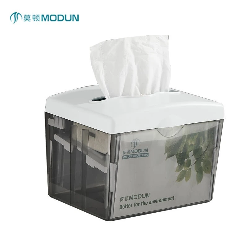 Dispensador de servilletas plegable en Z para uso hotelero, pl&aacute;stico moderno, color negro transparente, 5817G